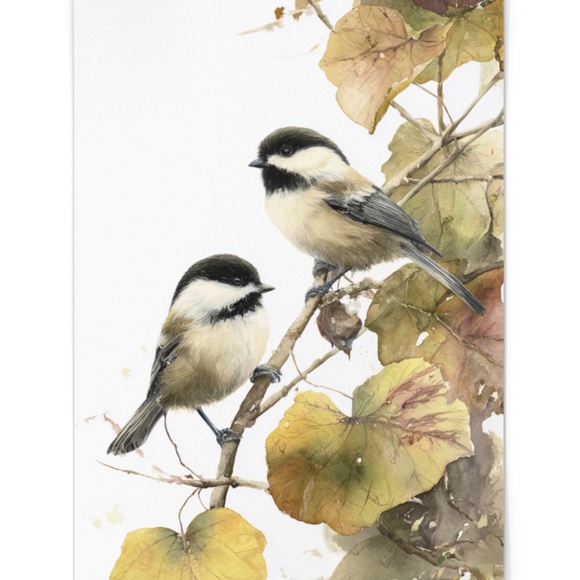 Watercolor Chickadee Bird Portrait Wall Art Print, Unframed - Charming Nature - Picture 2 of 7